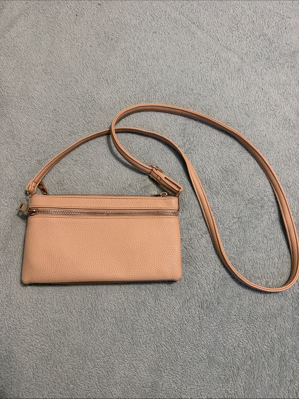Neutral Beige Crossbody Wallet Purse with Tassel